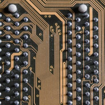 Close up photo of a printed circuit board
