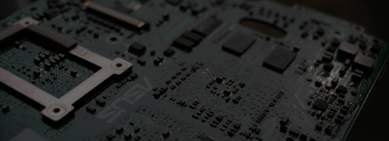 A close-up photo of an electronic circuit board.